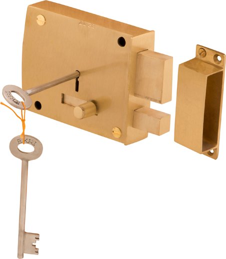 DOOR LOCK BRASS 4-1/2 2 IN 1 SS KEY (L1865A)