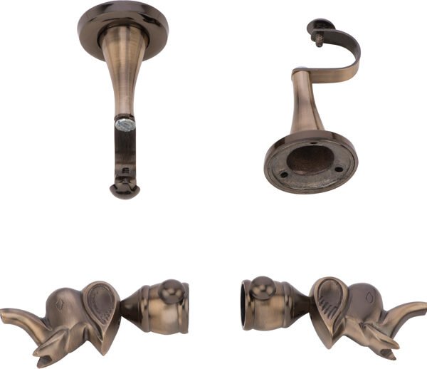 CURTAIN BRACKET ELEPHANT SGL BRACK ANTQ BRAS (YC3023)