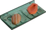 ACRYLIC DOUBLE SOAP DISH SQUARE GLASS STONE (YG3480)