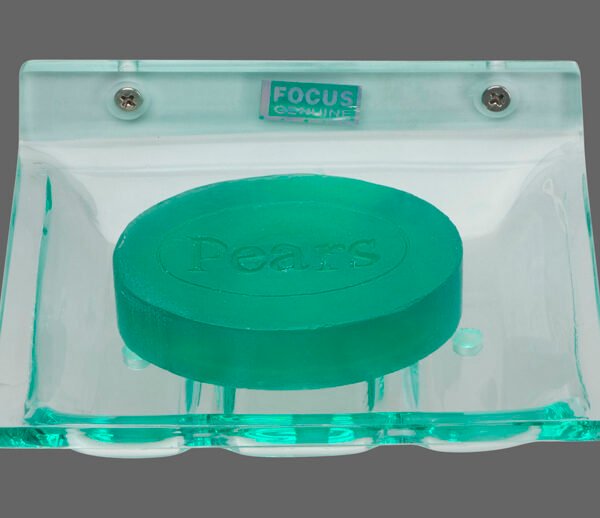 ACRYLIC SINGLE SOAP DISH SQUARE GLASS STONE (YG3479)