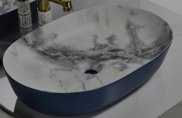 WASH BASIN TR 20024 MLB MT BISTRO DUEL MALSA BLUE-MATT (YG1129)