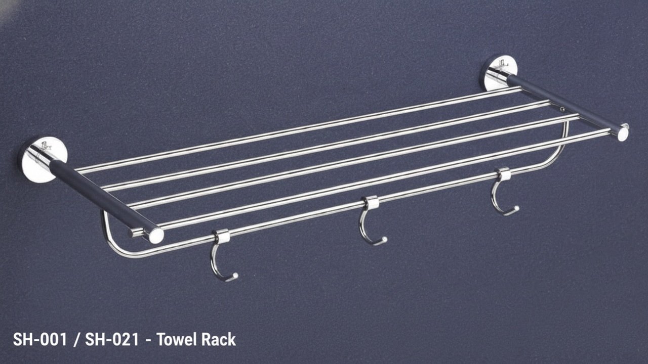 ys4012 SHINE SH-001 TOWEL RACK (W) HOOK 24 INCH (YS4012) - Image 1